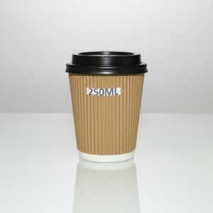 FOMO 250ML CUPS KRAFT RIPPLE 50S