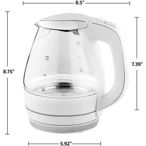 ELEC KETTLE GLASS MELLERWARE BLK/WHT