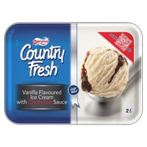 D/MAID ICE CREAM C/FRESH VAN&CHOC SAUCE