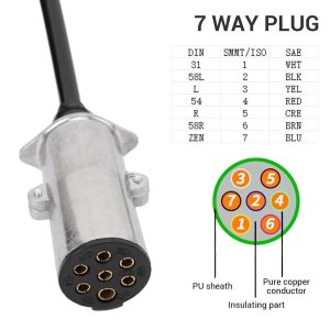 ELEC 7WAY M/PLUG+CORD